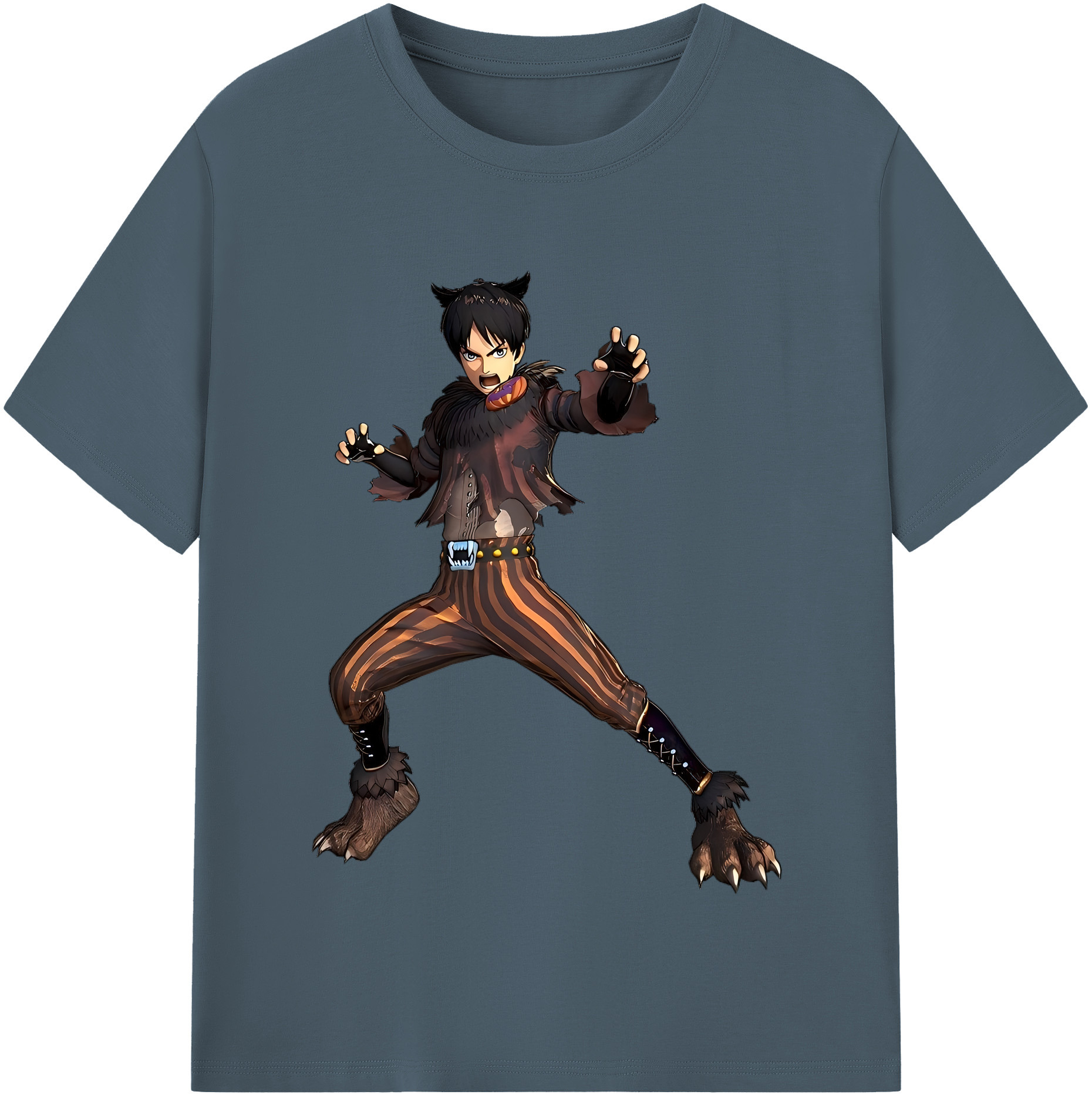 （画像用） 進撃の巨人 エレン･イェーガー Attack on Titan Eren Jäger 綿100％半袖Tシャツ（フロントプリント）